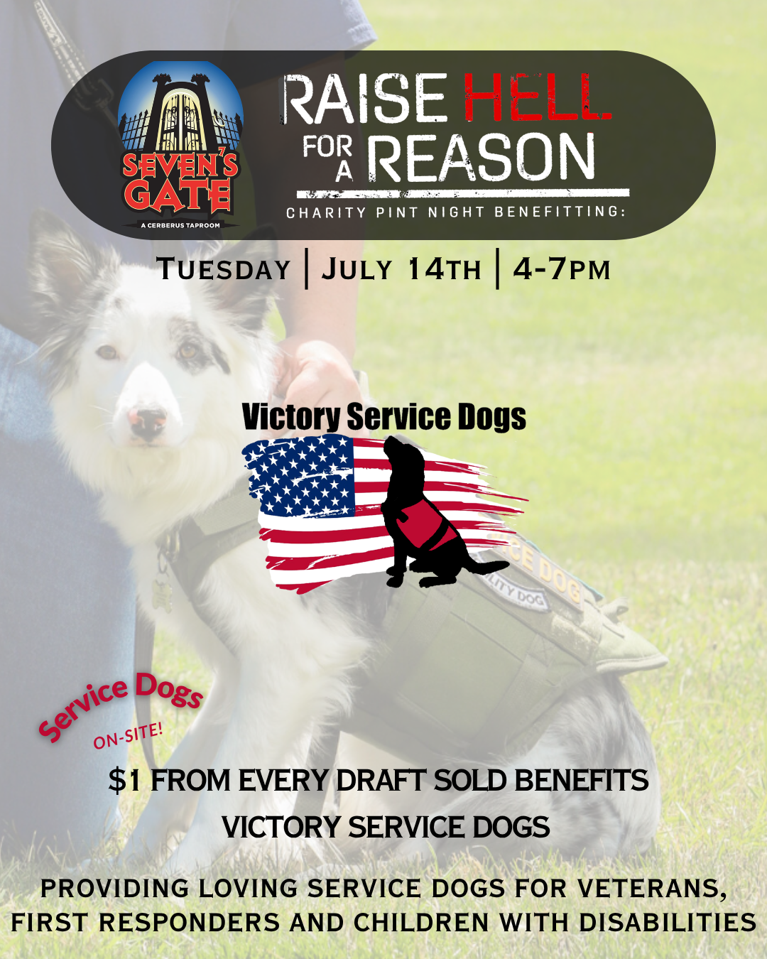 Raise Hell for a Reason with Victory Service Dogs poster