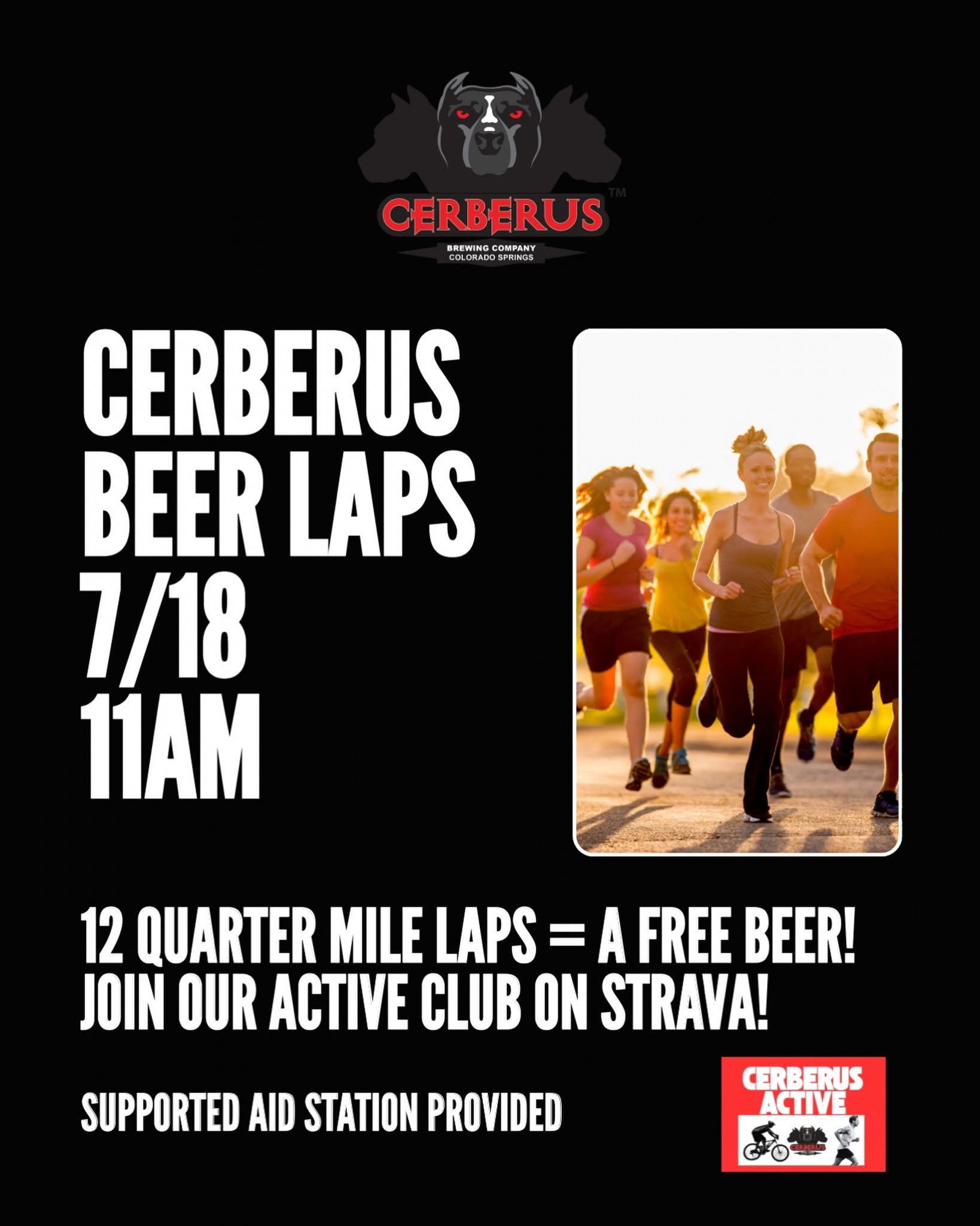 Cerberus Beer Laps poster with runners