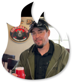 troy johnson Head Brewer Troy Johnson enjoying a glass of beer.